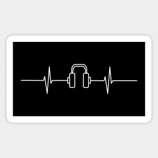 Headphones Heartbeat - White design Magnet